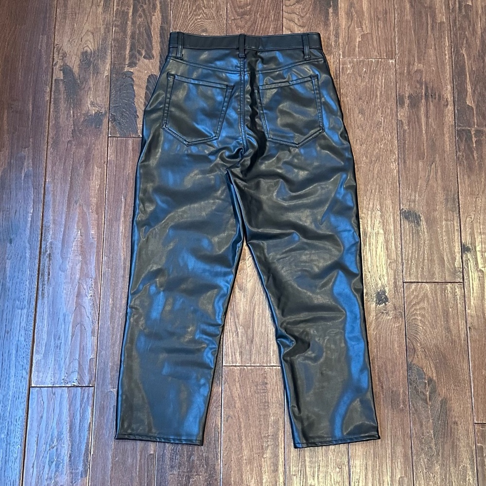 Abercrombie & Fitch Curve Love Vegan Leather Ankle Straight Pants - Picture 3 of 8
